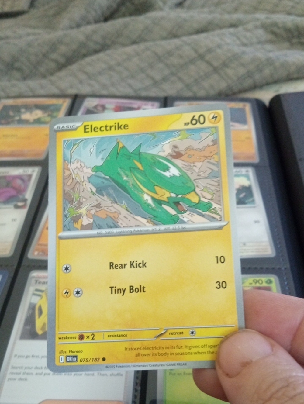 Pokemon Electrike Trading Card - Green/Yellow